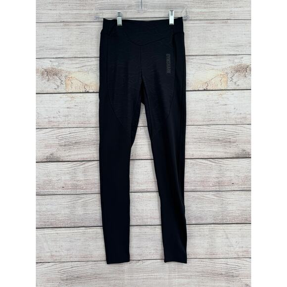 Gymshark Lustre Leggings Womens Medium Black Print Full Length NEW - Picture 1 of 9